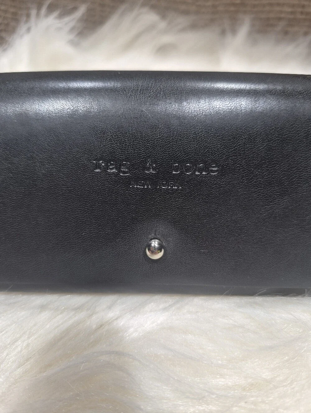 Rag & Bone Black Leather Snap Sunglass/eyeglass Case